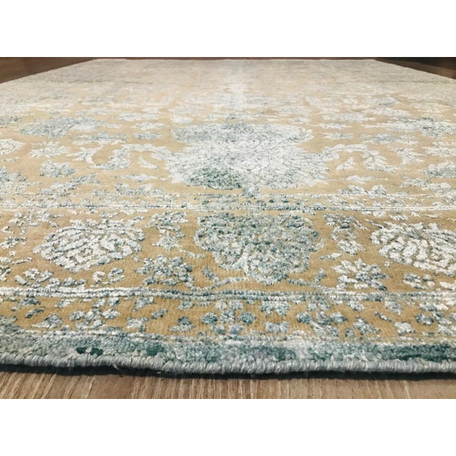 Indian Wool and Silk Rug, 1970s For Sale - Image 11 of 18