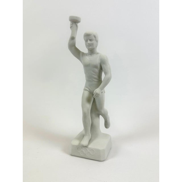 White Art Deco Berlin Olympic Games Bisque Torch Bearer Runner Figurine, 1936 For Sale - Image 8 of 8