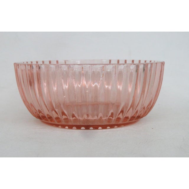 1930s 1930s Anchor Hocking Queen Mary Pair of 2 Berry Bowls Pink Depression Era Glass For Sale - Image 5 of 12