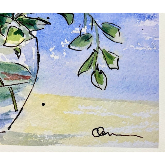 Illustration Giclee Print of a Watercolor Painting “Red Orange Rose” For Sale - Image 3 of 9