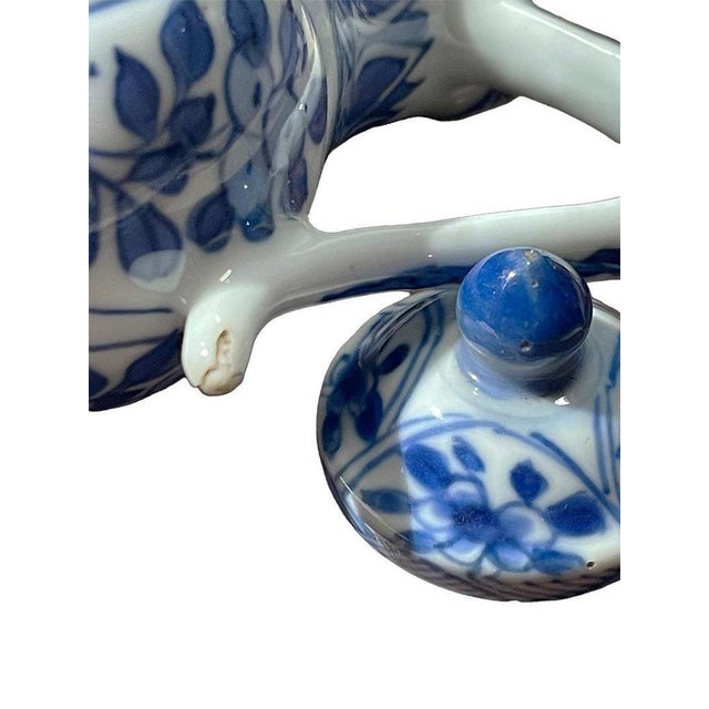 Blue Small Blue and White Lidded Jug For Sale - Image 8 of 13