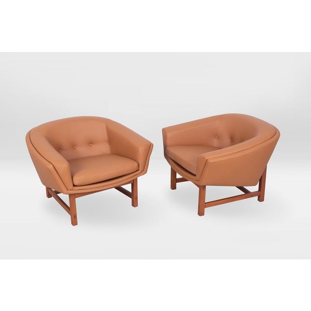 Pair of "Corona" armchairs designed by Lennart Bender, Sweden 1960s, entirely restored, teak wood, reupholstered in high-...