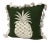 Green and White Embroidered Pineapple Pillow With Tassel Trim For Sale