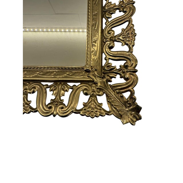 Mid 20th Century Floral Gold Gilt Mirrored Vanity Tray For Sale - Image 4 of 6