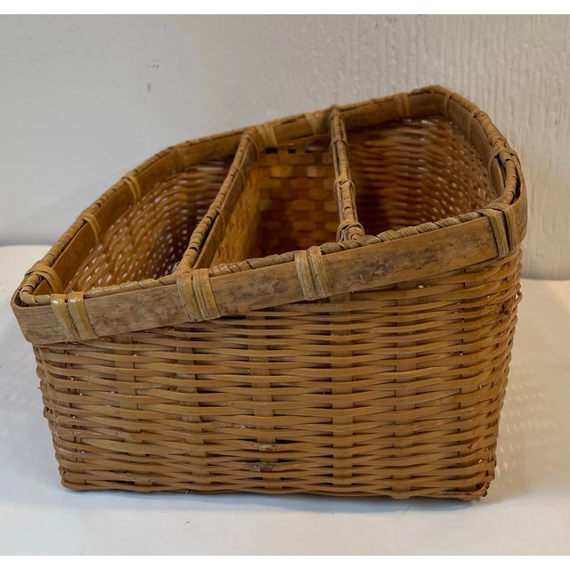 Mid 20th Century Vintage Wicker Letter Basket For Sale - Image 5 of 8