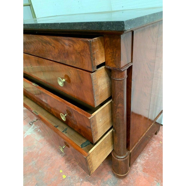 Brown Empire Chest of Drawers with Detached Columns, 1800s For Sale - Image 8 of 14