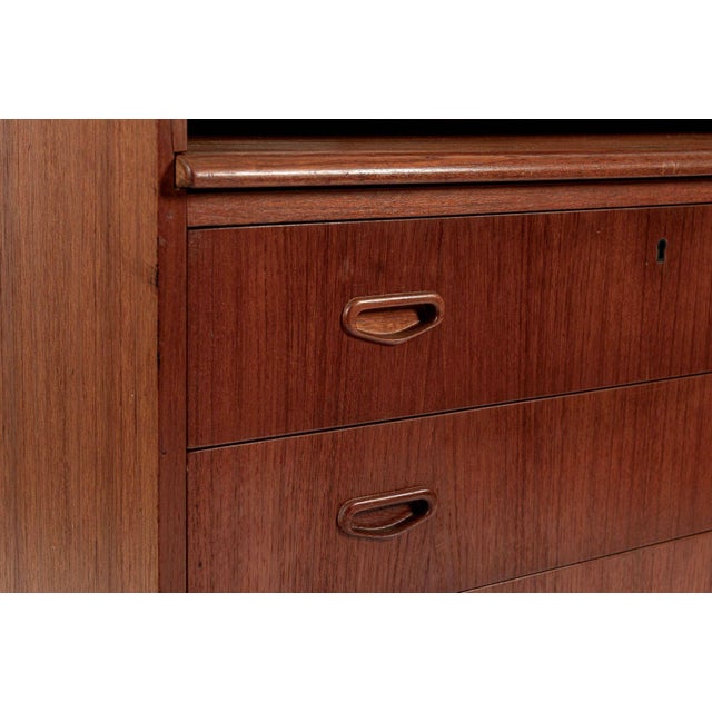 Scandinavian Teak Wood Rolltop Secretary Desk by Egon Ostergaard, Made in Sweden For Sale - Image 10 of 17