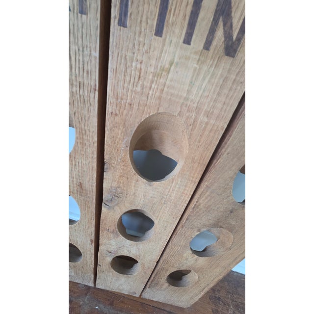 Vintage Wooden Champagne Riddling Rack With Taittinger Lettering For Sale - Image 4 of 15