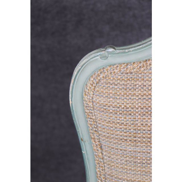 Set 8 French Louis XV Style Blue Painted Cane Back Dining Chairs For Sale - Image 9 of 11