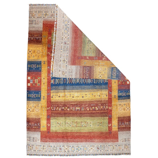 Contemporary Gabbeh Rug 6'8'' x 9'7''. Wool pile rugs, usually scatter formats, woven by the Qashghai tribes of SW Persia...