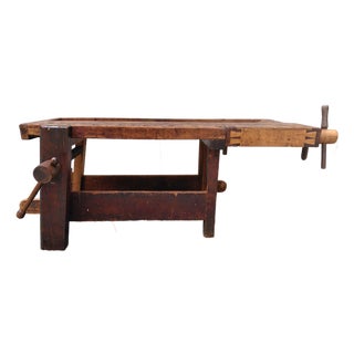 Antique Carpenters Workbench Kitchen Island For Sale