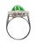 Metal 7.88 Carat Jade and Diamond Halo Ring in 18k White Gold Size 6 For Sale - Image 7 of 10
