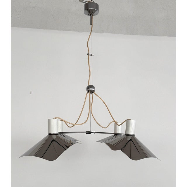 Mid-Century Modern Corolla Pendant Light in Chrome from Giovanni Grignani, Italy, 1970s For Sale - Image 4 of 18