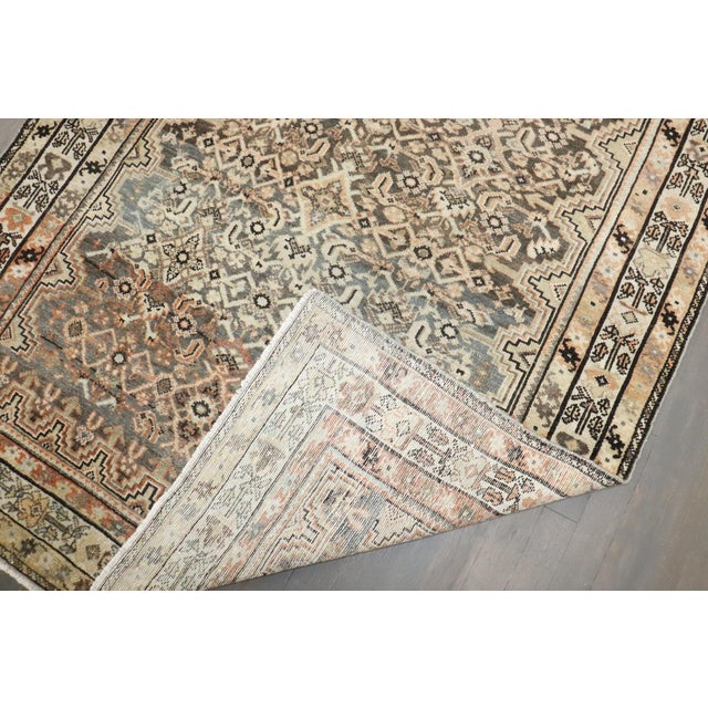 Persian Square Small Antique Persian Malayer rug no.j4239 For Sale - Image 3 of 7