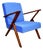 Vintage Loft Lounge Chair with Blue Cornflower Velvet Upholstery, 1970 For Sale