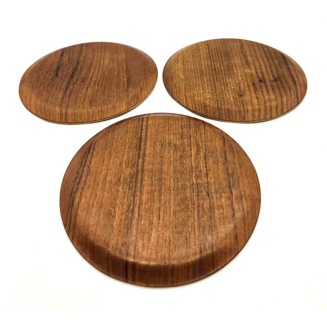 Mid 20th Century Teak Bentwood Appetizer Plates or Trinket Dishes, Set of 3 For Sale - Image 9 of 10