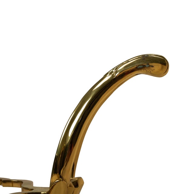 Hollywood Regency Brass & Glass Sculptural Coffee Table For Sale - Image 4 of 6