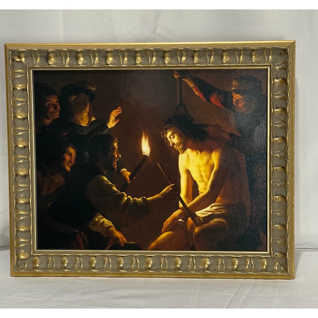 Brown The Mocking of Christ — After Gerrit Van Honthorst, C. 1617 — Linen-Textured Fine Art Print For Sale - Image 8 of 10