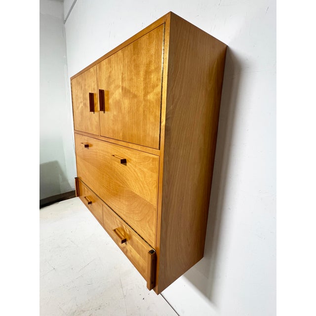 Brown C. 1970s Charles Webb Wall Mounted Secretary Desk Cabinet For Sale - Image 8 of 13