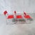 Vintage 1970s Red Perforated Mesh & Chrome Stacking Dining Chairs – Set of 3 For Sale - Image 4 of 10