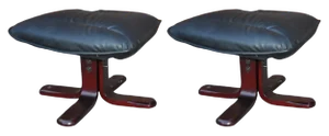 Set of Swedish Leather Footstool, 1970s