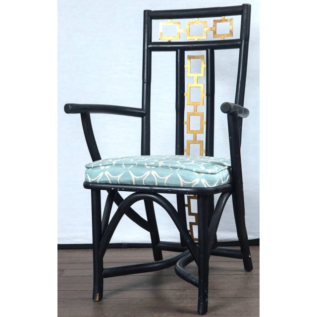 Black 1950s Vintage James Mont Style Asian Modern Armchairs- a Pair For Sale - Image 8 of 18