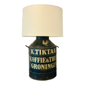 Antique Dutch Coffee Tole Table Lamp
