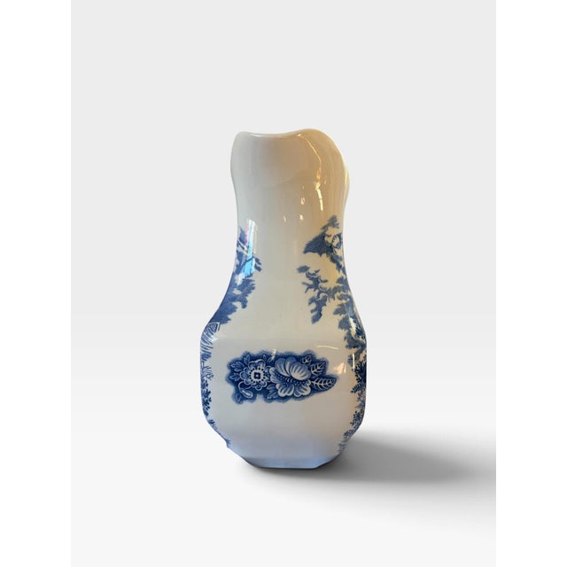 1970s Vintage Liberty Blue "Old North Church" 32-Ounce Water/Milk Pitcher Made in Staffordshire For Sale - Image 5 of 6