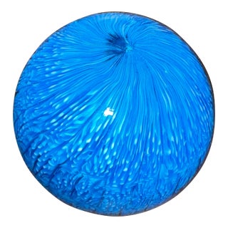 1960s Vintage Ludovico Diaz De Santillana Venini Ball Sphere Blue For Sale