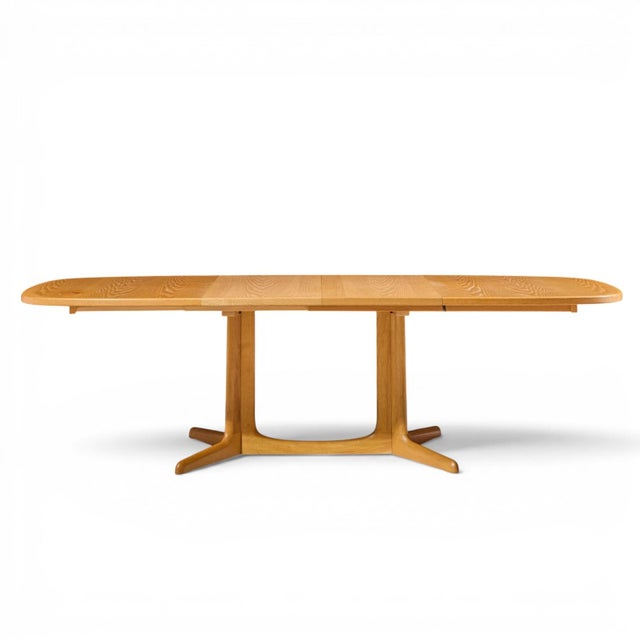 Gudme Mobelfabrik Mid Century Danish Teak Expanding Dining Table with 2 Leaves This table measures: 63.75 wide x 41.5 deep...
