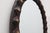 Spanish Brutalist Oval Mirror in Hand-Carved Wood with Brass Studs, 1950s For Sale - Image 9 of 12