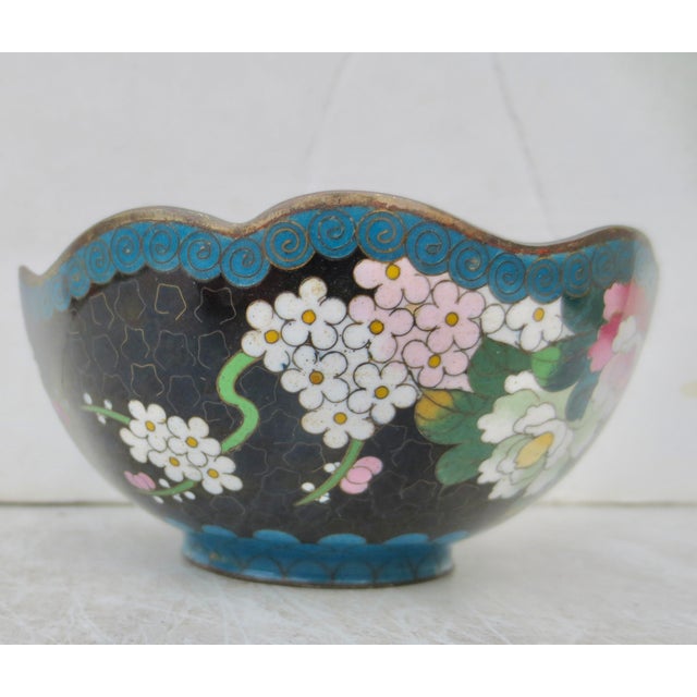 Late 20th Century Chinese Enamel Flower Bowl Circa 20th For Sale - Image 5 of 8