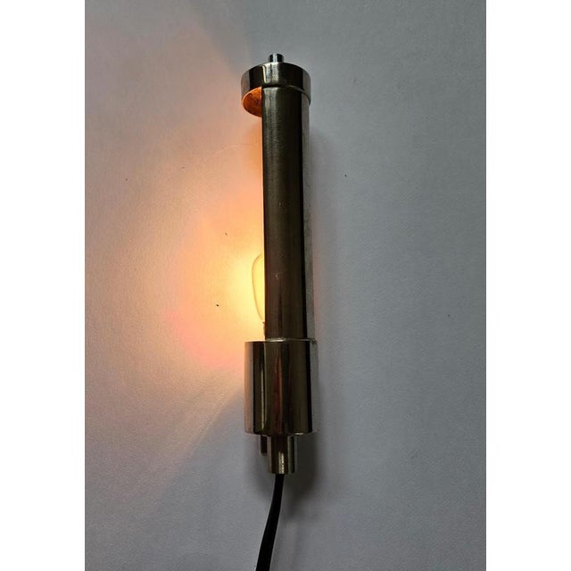 Art Deco Bauhaus Chrome Wall Lamp, Germany, 1940s For Sale - Image 4 of 12