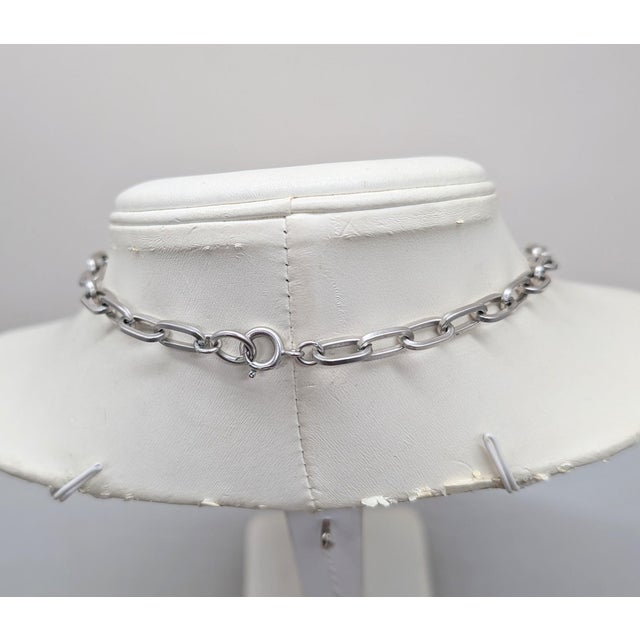 1970s Vintage 1970s Signed Crown Trifari Rhodium Plated Star Pendant Necklace For Sale - Image 5 of 7