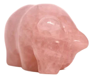 Super Cute Rose Quartz Bear Natural Gemstone Animal