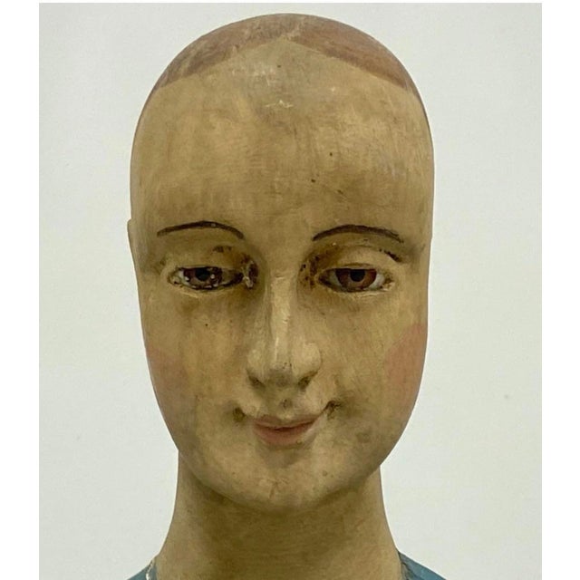 Wood Mid-Century Italian Polychrome Articulated Cage Doll Mannequin W/ Glass Eyes For Sale - Image 7 of 7
