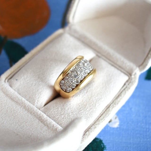 Mid 20th Century Gold and Diamond Bangle Ring, Size 7.5 For Sale - Image 5 of 6