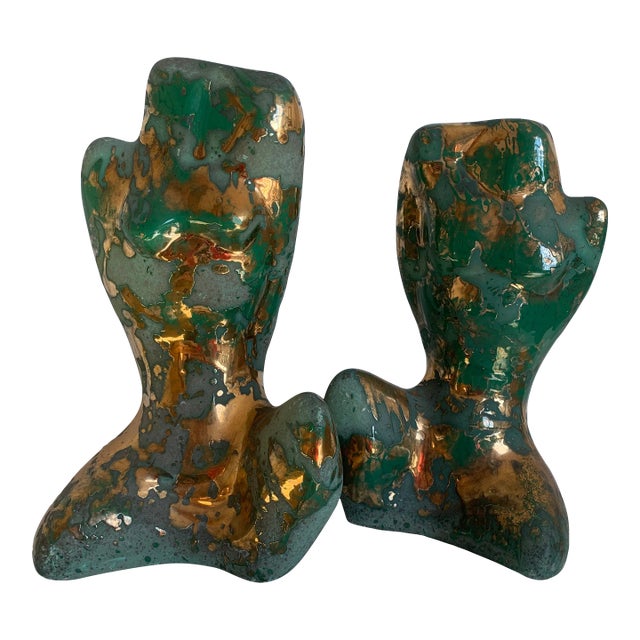 Pair of Mid-Century Italian Figural Sculptures For Sale