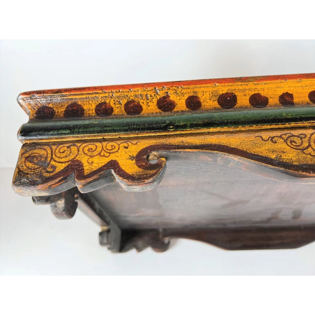 Early 21st Century Colorful Painted Tibetan Design Tray For Sale - Image 10 of 11