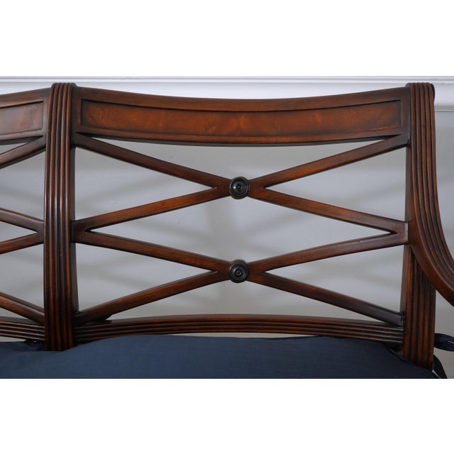 1990s Theodore Alexander Regency Style Cane Seat Window Bench For Sale - Image 5 of 17