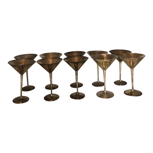 Vintage Mid 20th Century Hand Made International Silver Goblets - Set of 12 For Sale