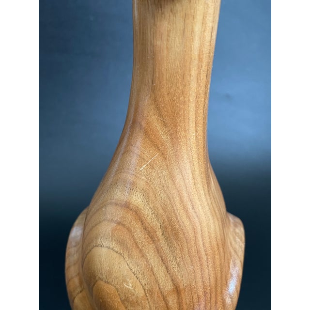A Pair of Hand Carved Wooden Cats in Mid Century Modern Style For Sale - Image 11 of 13