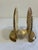 A charming pair of vintage brass bookends designed in the form of scallop seashells. Each shell features pronounced ribbed...