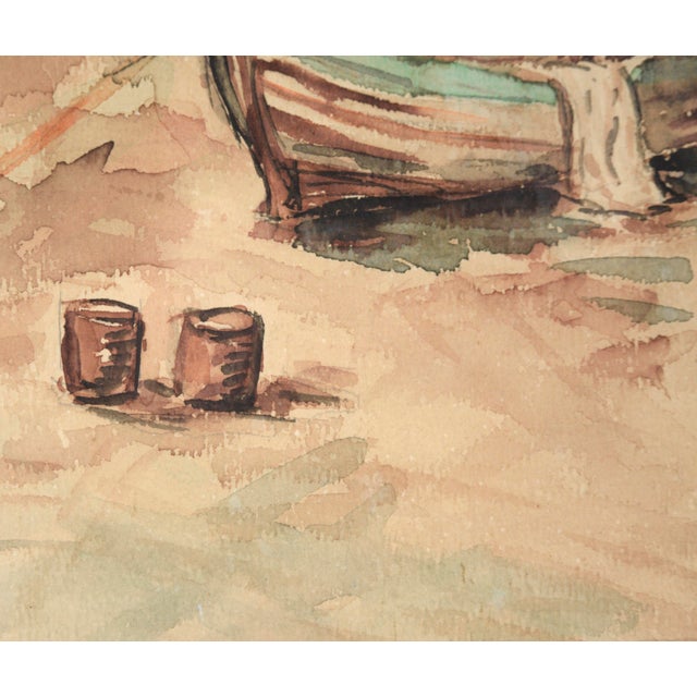 Paper Sailboats on the Beach - Seascape by M. L. Pfeffer For Sale - Image 7 of 9