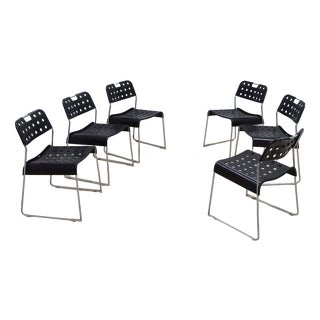 Omstak Chairs in Metal by Rodney Kinsman for Bieffeplast, 1970s, Set of 6 For Sale