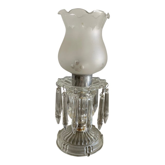 Vintage Table Lamp With 'Icicles' For Sale