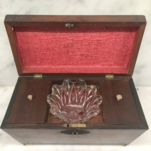 Early 19th Century Early 19th Century British Regency Tea Box With Original Key For Sale - Image 5 of 12