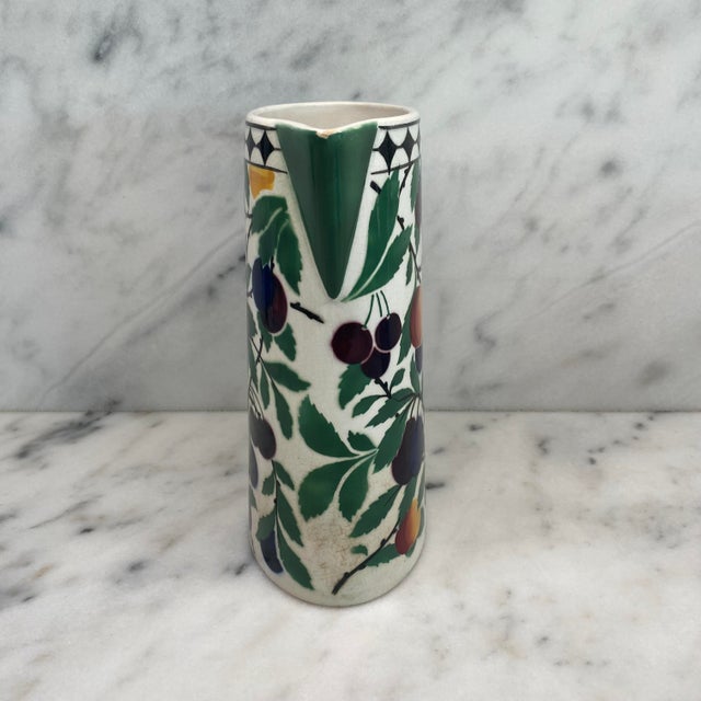 Antique Villeroy & Boch Wallerfangen Saar Basin Fruit Pitcher For Sale - Image 4 of 9