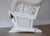 Vintage 70s Victoria Style White Wicker Rattan Glider Rocking Peacock Lounge Chair For Sale - Image 12 of 18