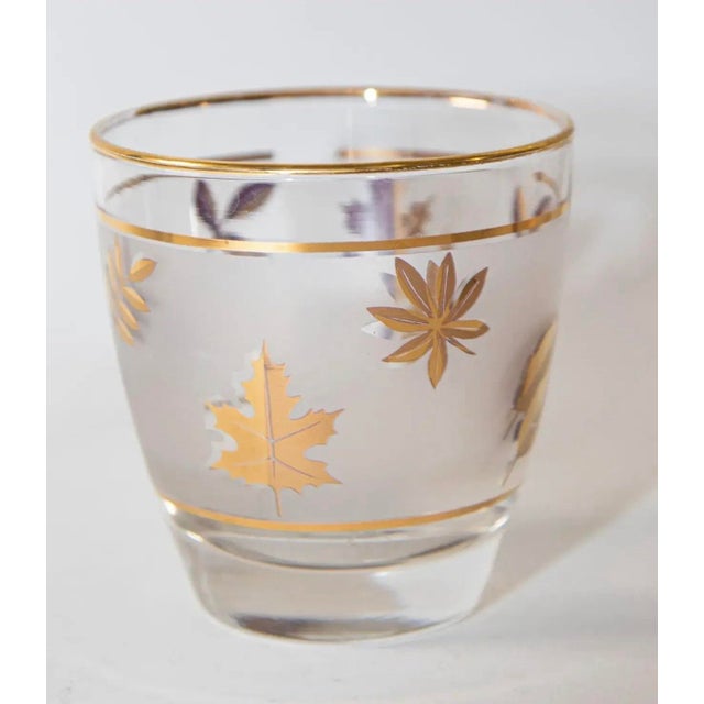 Vintage Libbey Frosted & Golden Foliage Cocktail Glasses Set of 4 For Sale - Image 9 of 10